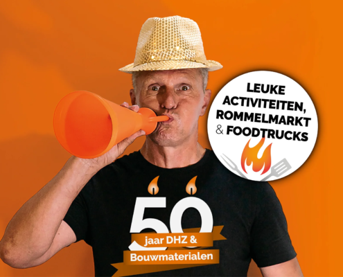 Zaterdag 29 augustus 50 jaar DHZ & Bouwmaterialen met leuke activiteiten, rommelmarkt & foodtrucks